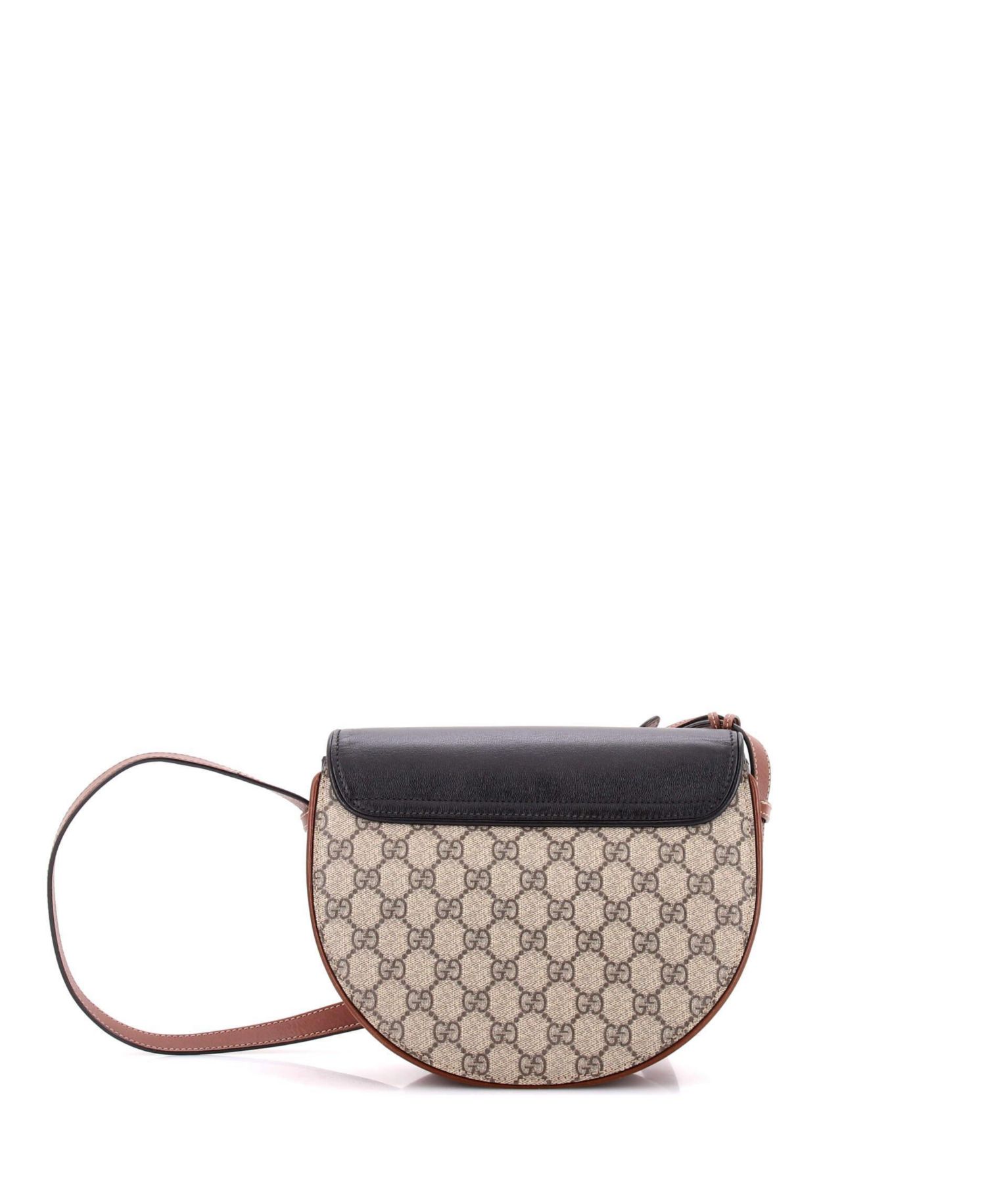 Padlock Saddle GG Coated Canvas and Leather Shoulder Bag