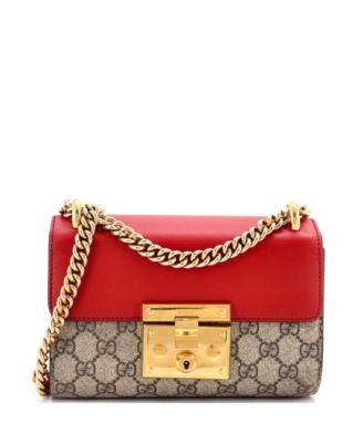 Small Padlock Shoulder Bag GG Coated Canvas and Leather