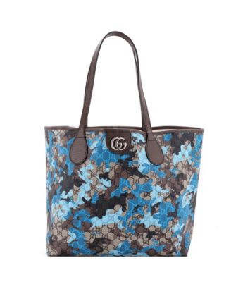 GG Open Large Camouflage Coated Canvas Tote