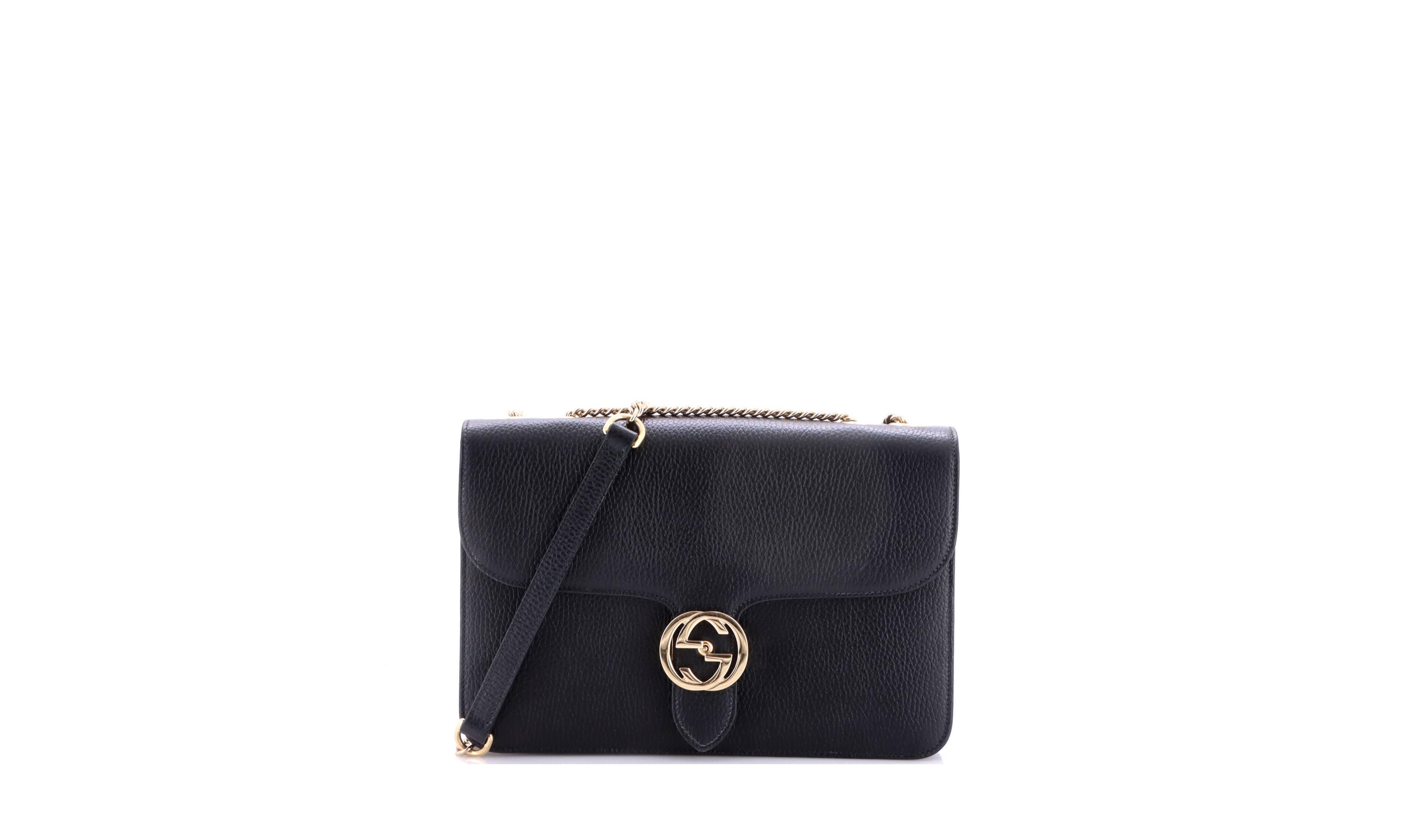 Pre-Owned Gucci Medium Interlocking Leather Shoulder Bag