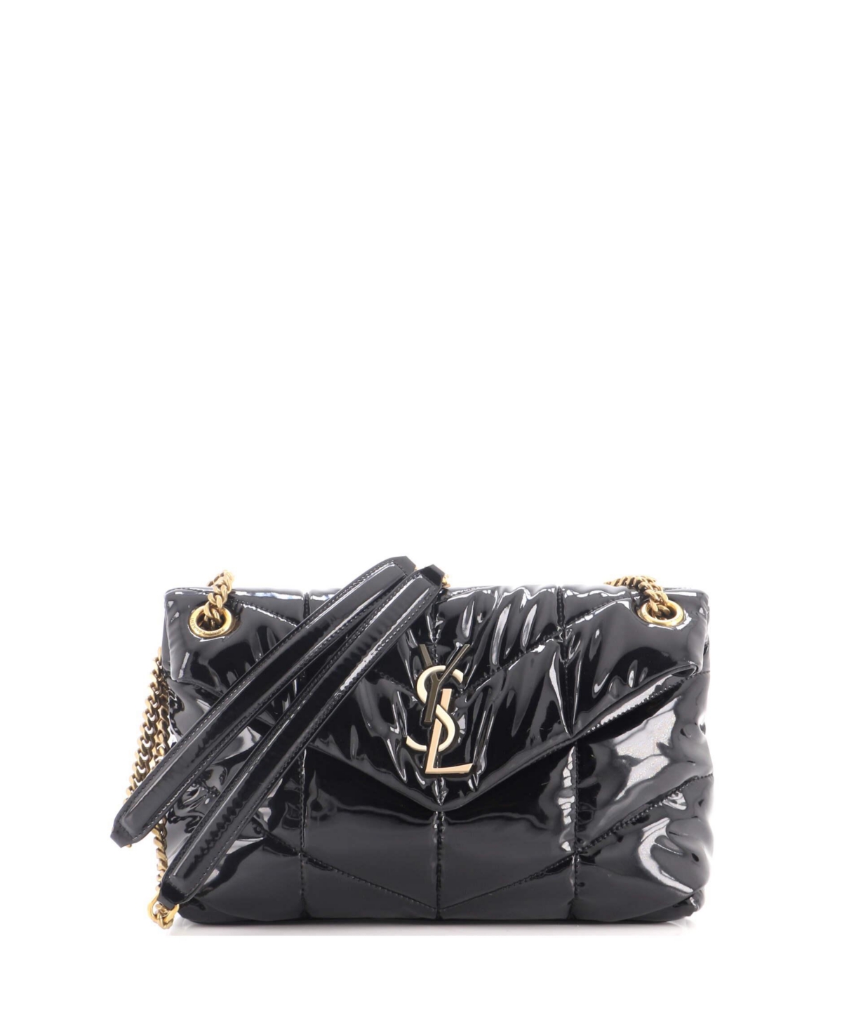 Pre-Owned Saint Laurent Small Loulou Puffer Shoulder Bag Quilted Patent