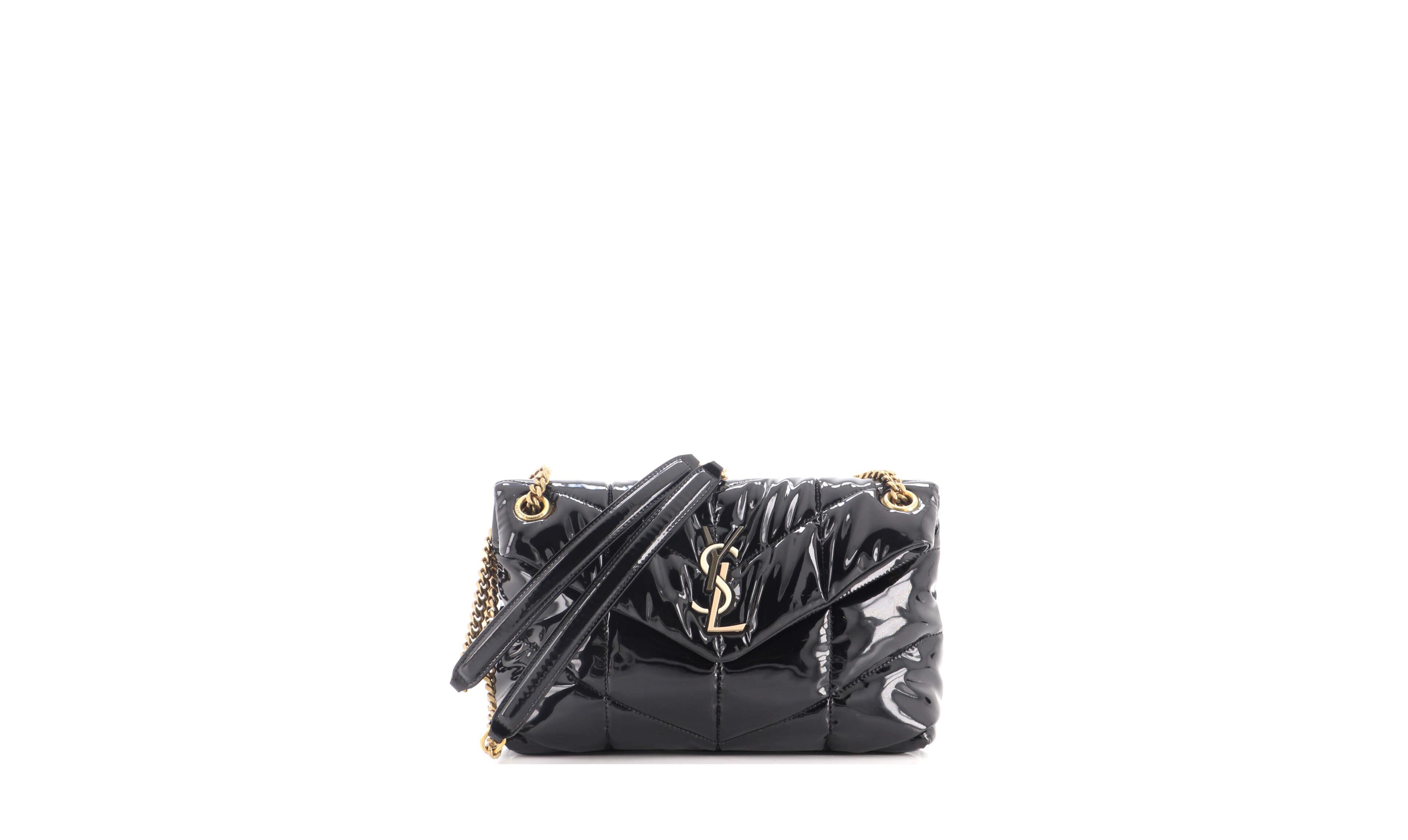 Pre-Owned Saint Laurent Small Loulou Puffer Shoulder Bag Quilted Patent