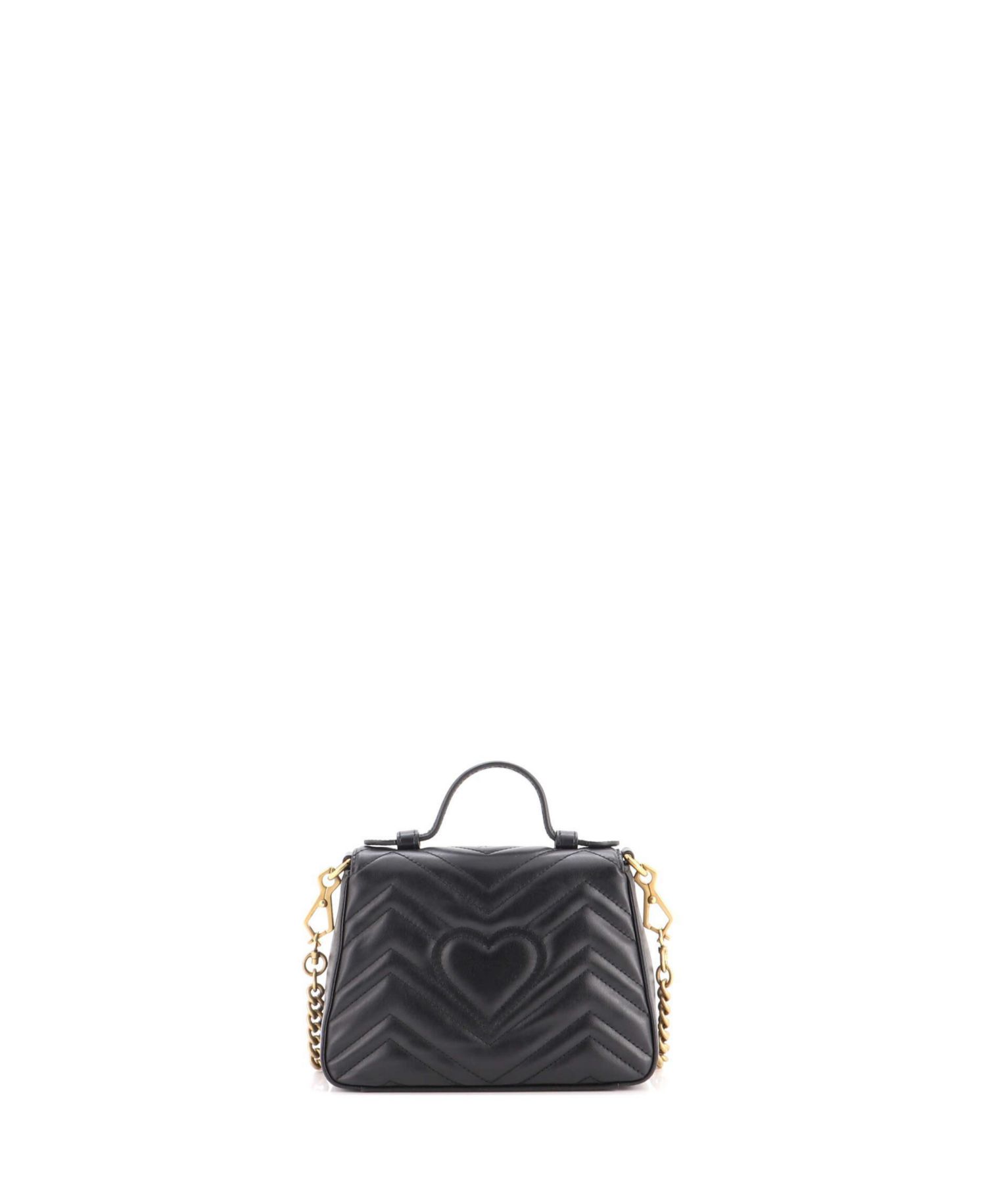 GG Marmont Mini Top Handle Flap Matelass&eacute; Leather Bag