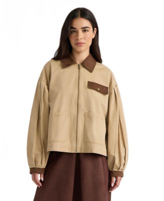 Hunter Women's Zip Front Jacket with Bubble Sleeves