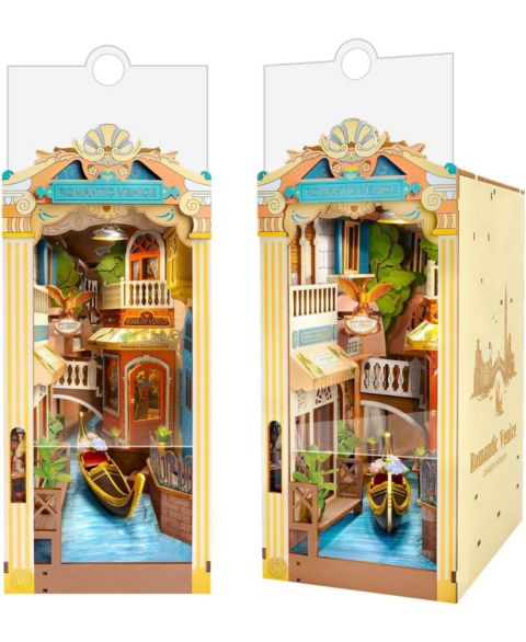 Игрушки Robotime DIY Book Nook Kit for Adults, Miniature Dollhouse Booknook Kit, 3D Wooden Puzzle Bookends Bookshelf Diorama Insert Crafts Hobbies Gifts
