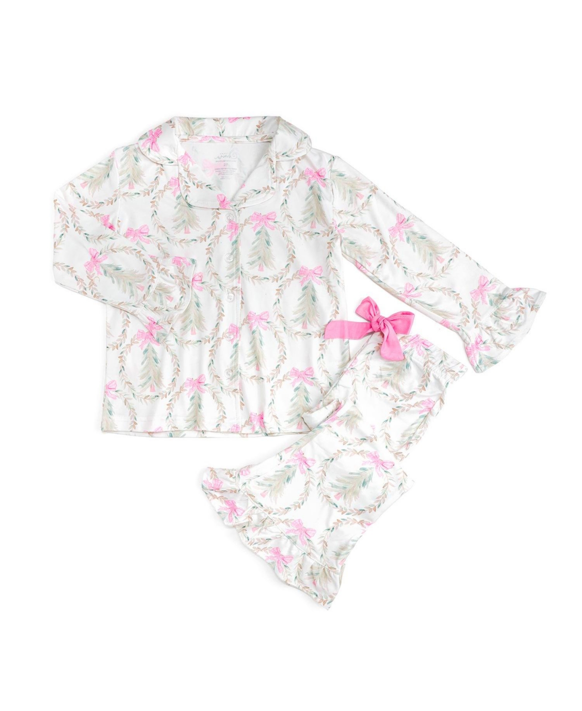 Sweet Wink Girls' 4-16 Holiday Long-Sleeve Button-Down Top and Pants, 2-Piece Set