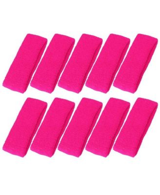 10 Pack Cotton Sports Headbands Sweat Absorbent For Workout Gym Outdoor Activities