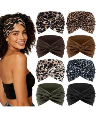 Boho Wide Knotted Headband, 8-Piece Set