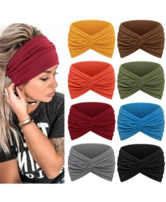 Boho Wide Knotted Headband, 8-Piece Set