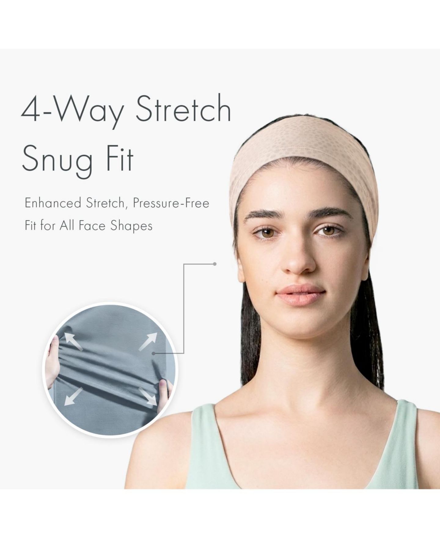 Женские аксессуары для волос peneyon 4-Way Stretch No-Slip Headbands, 2-Pack, цвет: Зелёный / Мокко — фото 4