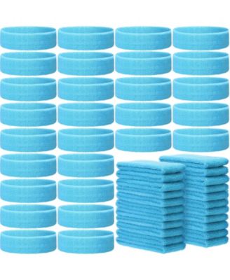 Kids Athletic Terry Cloth Headbands, 24-Piece Set