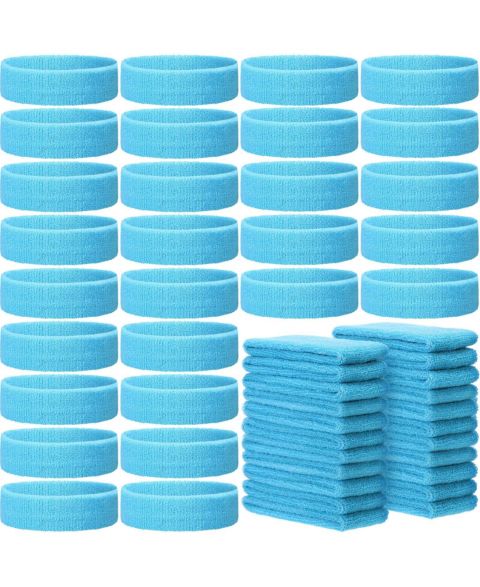 Детские аксессуары для волос Furlihong Athletic Terry Cloth Headbands, 24-Piece Set, цвет: Синий