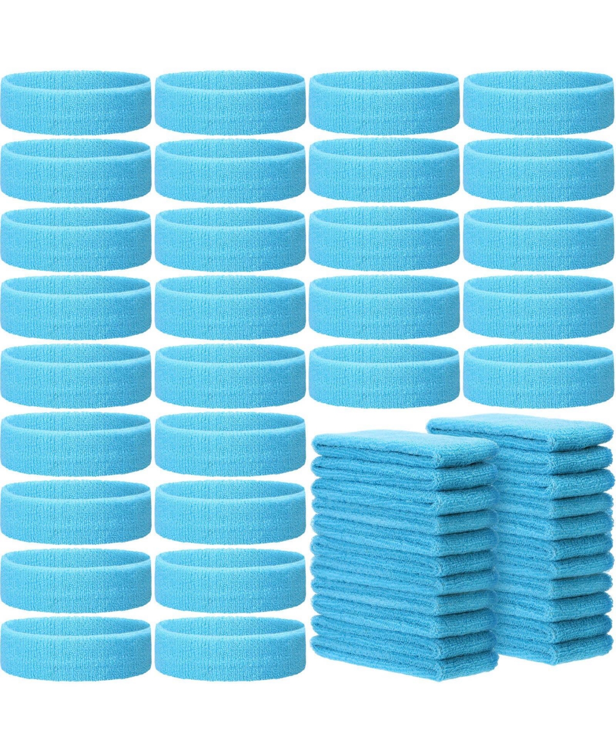 Furlihong Kids Athletic Terry Cloth Headbands, 24-Piece Set