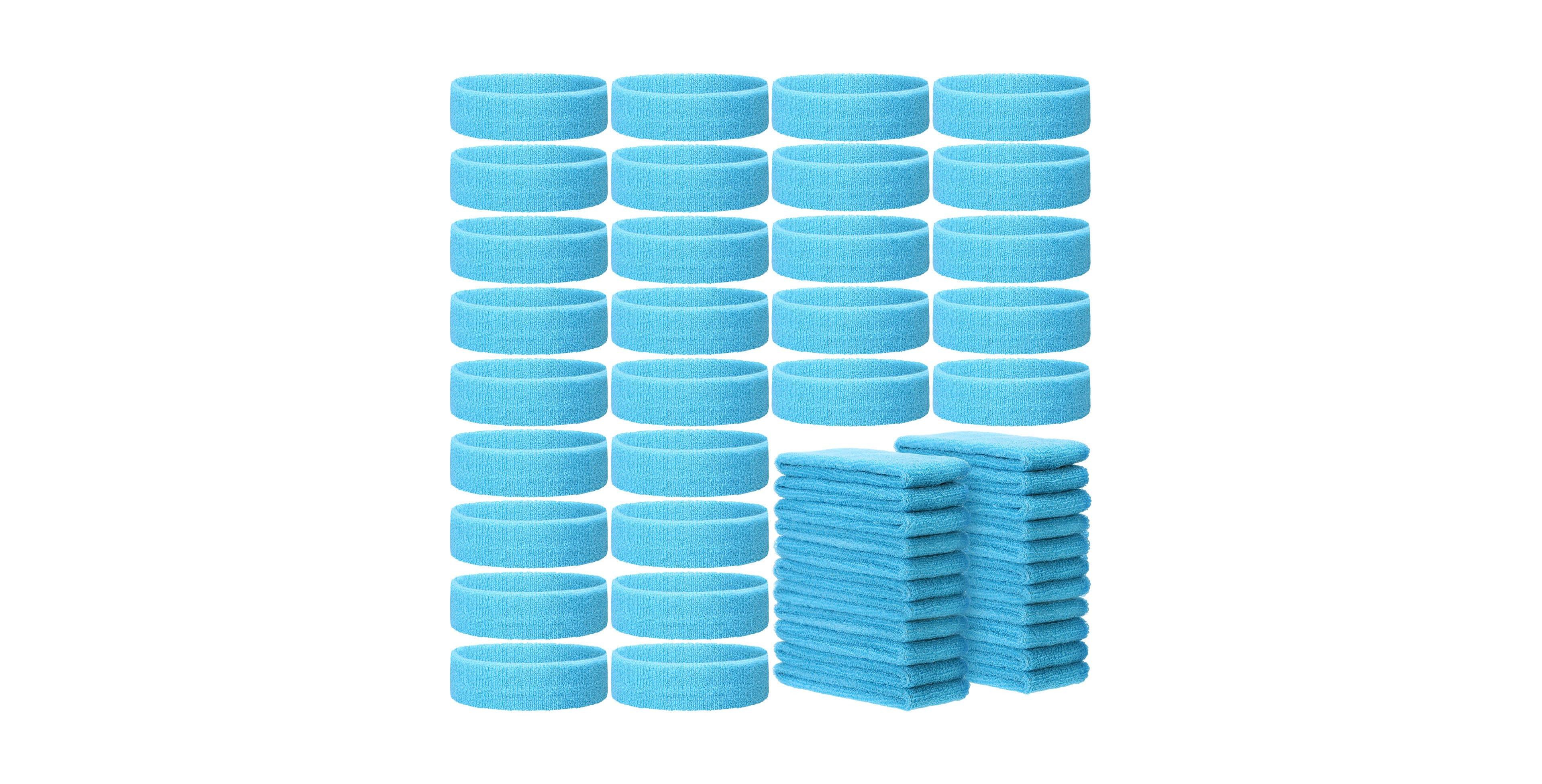 Furlihong Kids Athletic Terry Cloth Headbands, 24-Piece Set