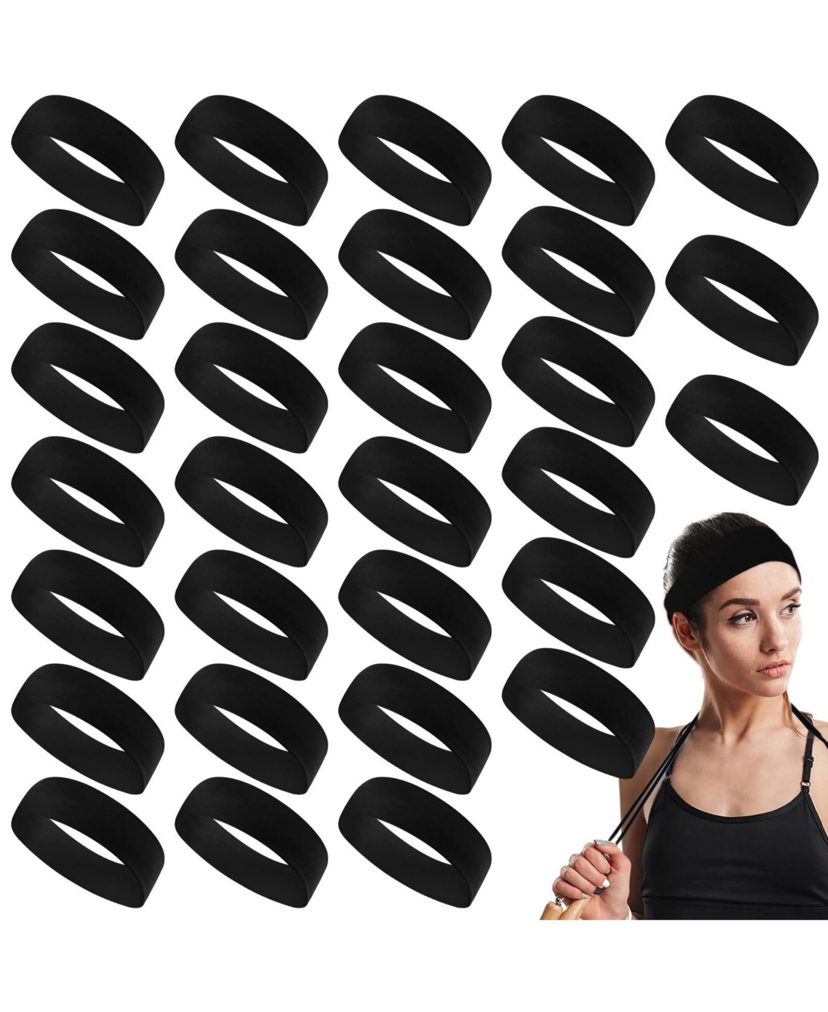 Furlihong Women's Stretchy Sport Headbands, 30-Pack