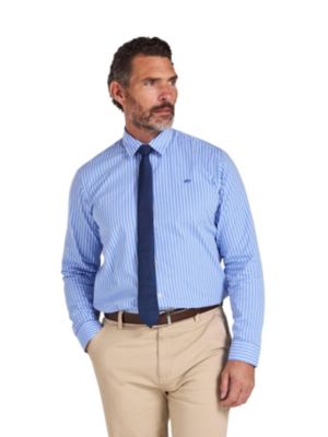 Men's Classic Long-Sleeve Stripe Dress Shirt