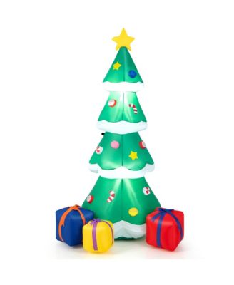 6 FT Inflatable Christmas Tree Blow-up Xmas Tree Decoration with Gift Boxes