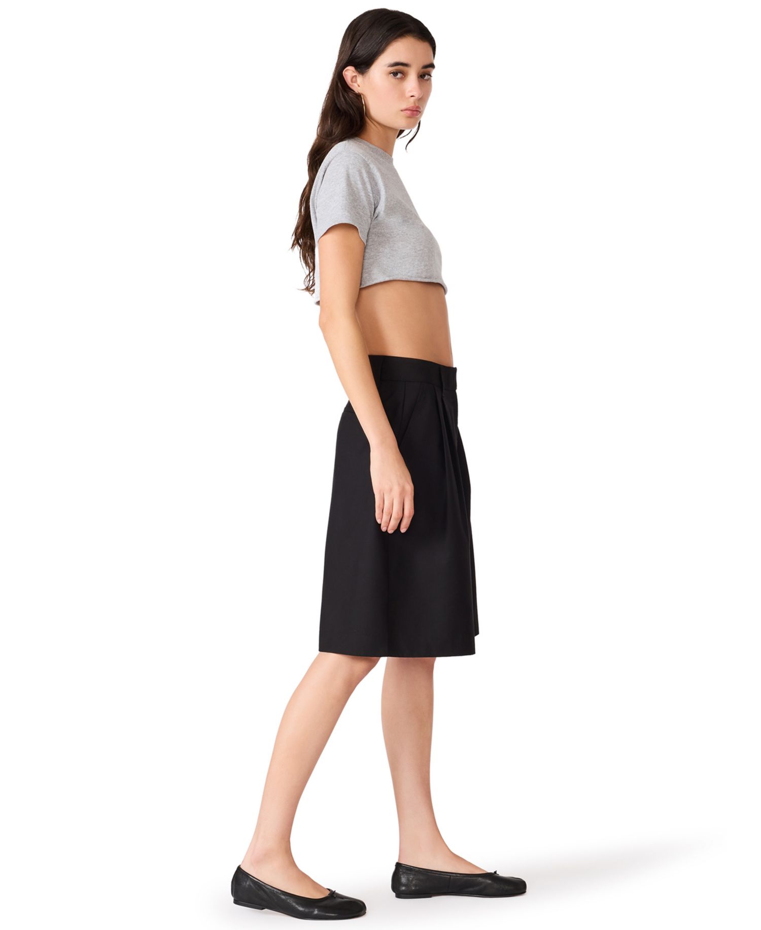 Women's Mickey Baggy Pleated Bermuda Shorts, 11.5" Inseam