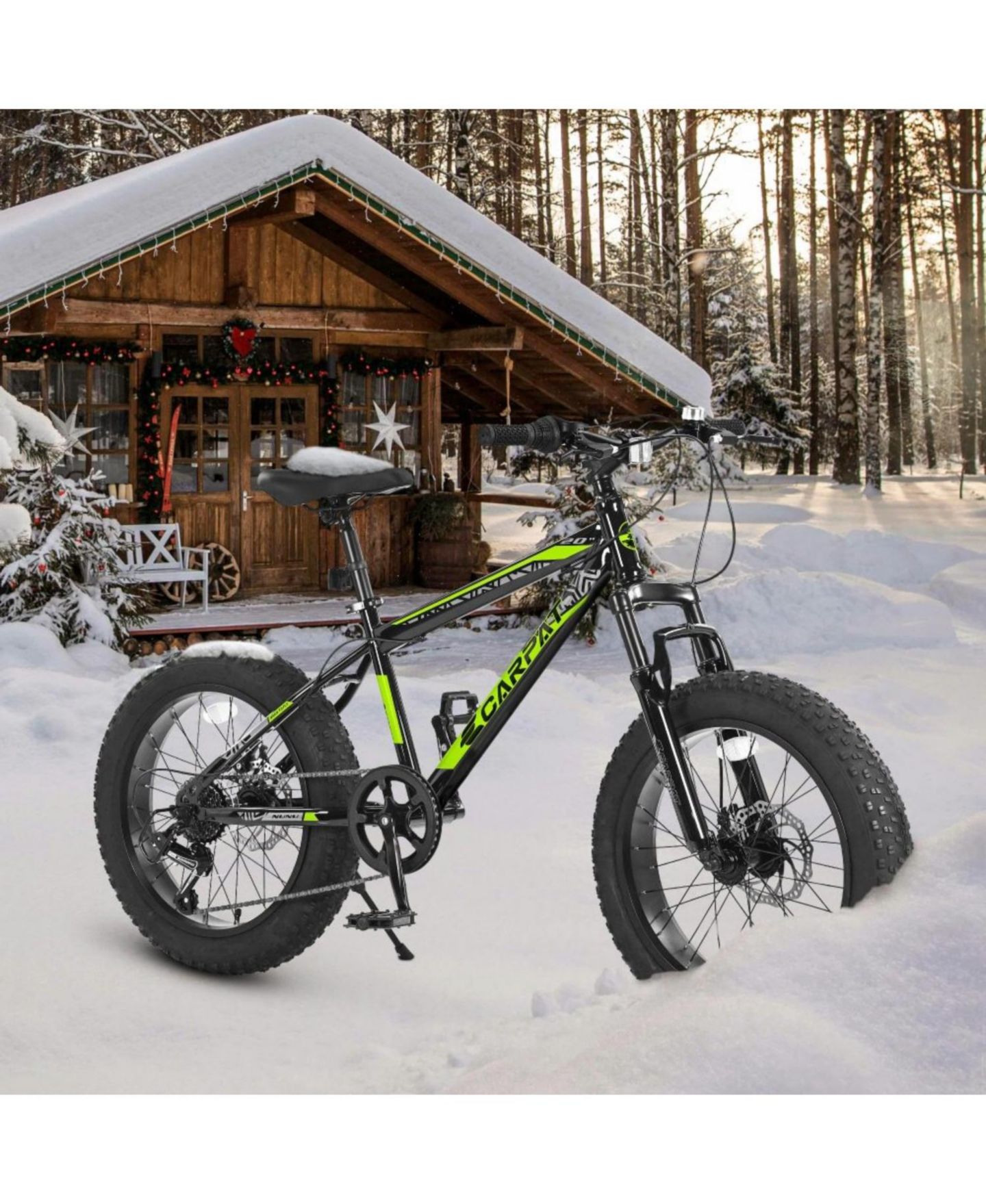Детская игрушка ECHTPeak 20 Inch Mountain Bike High Carbon Steel with Disc Brakes and Front Suspension, Ages 8-10 Years, цвет: Зелёный — фото 9