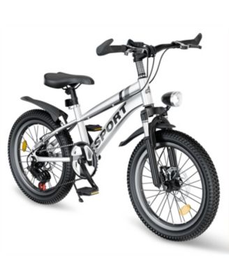 20 Inch Steel Kids Mountain Bike with 7-Speed Gears and Dual Disc Brakes, Ages 7-12