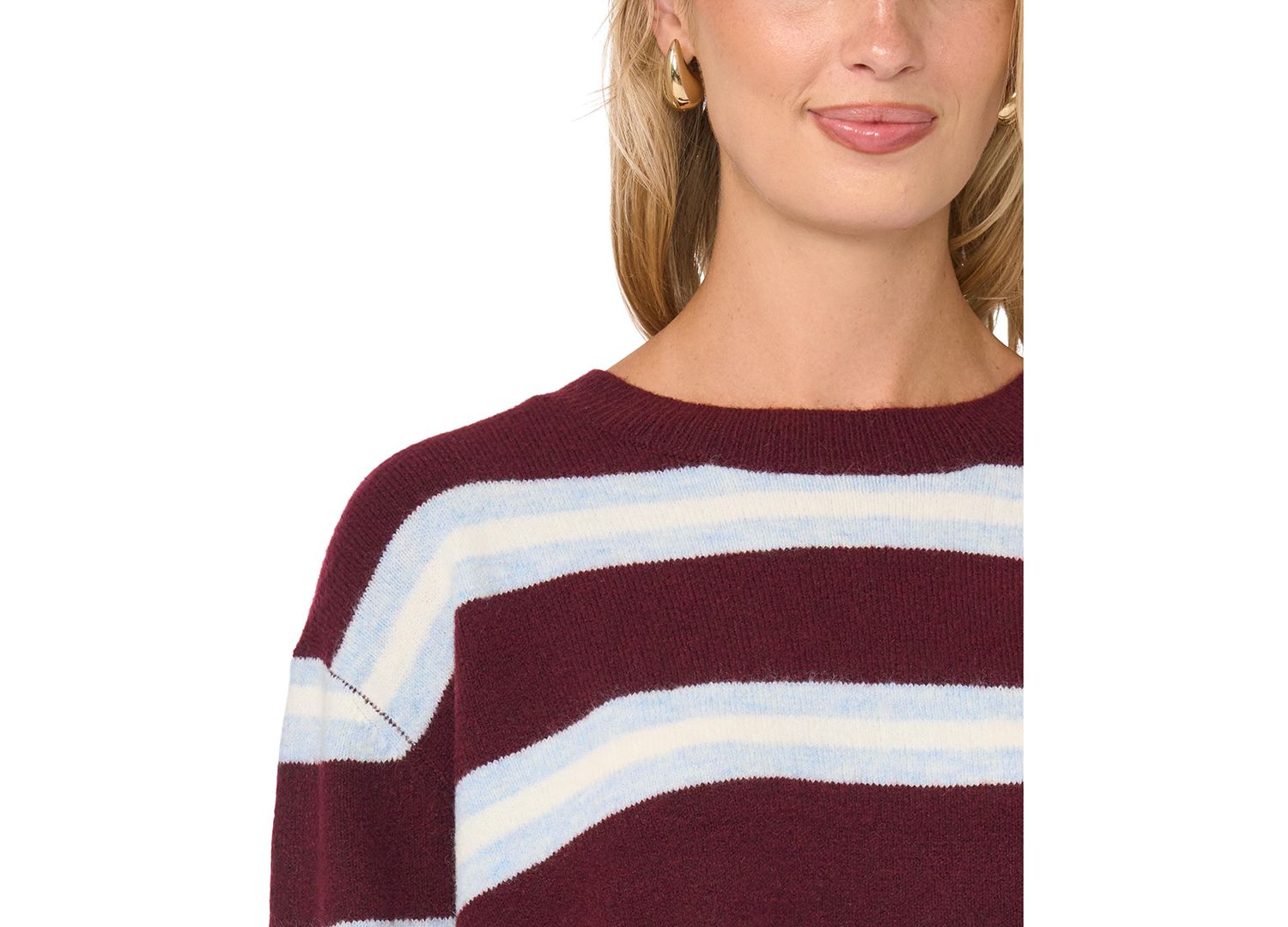 Women's Striped Loose Crewneck Sweater