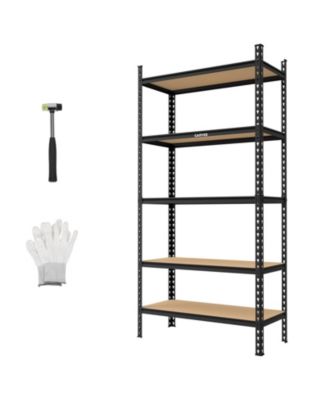35.4 x 15.7 x 72 In Heavy Duty 5-Tier Storage Shelving Unit - Adjustable Metal and MDF Utility Rack