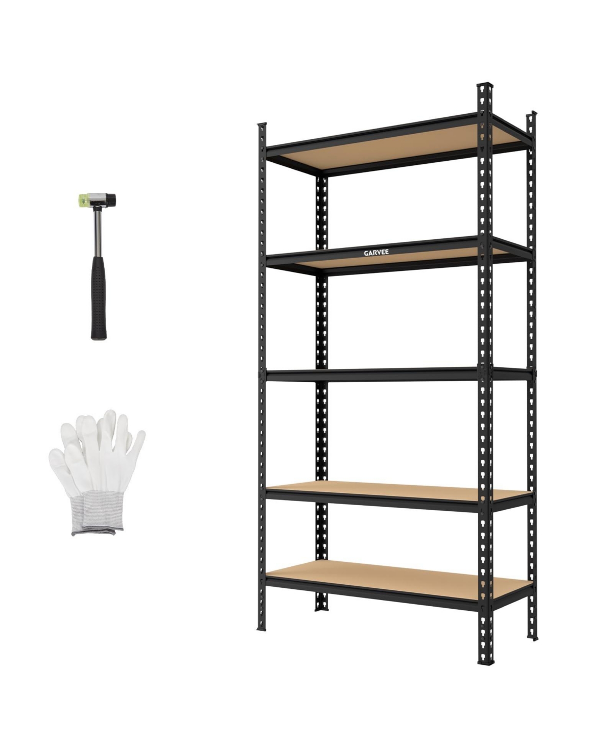 gaomon 35.4 x 15.7 x 72 In Heavy Duty 5-Tier Storage Shelving Unit - Adjustable Metal and Mdf Utility Rack