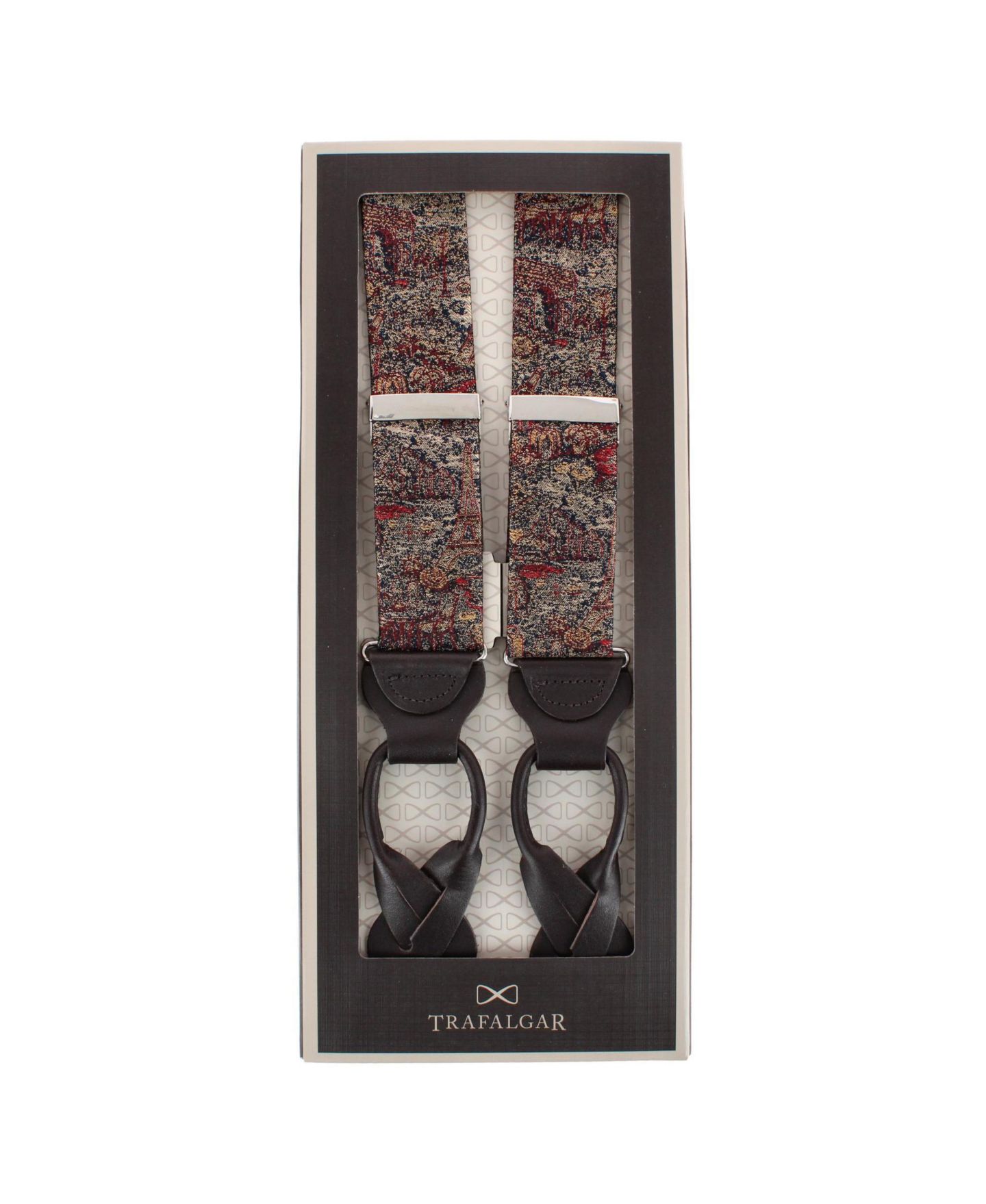 Мужские подтяжки TRAFALGAR Paris Tapestry Silk Button-End Suspenders, цвет: Multiple — фото 4