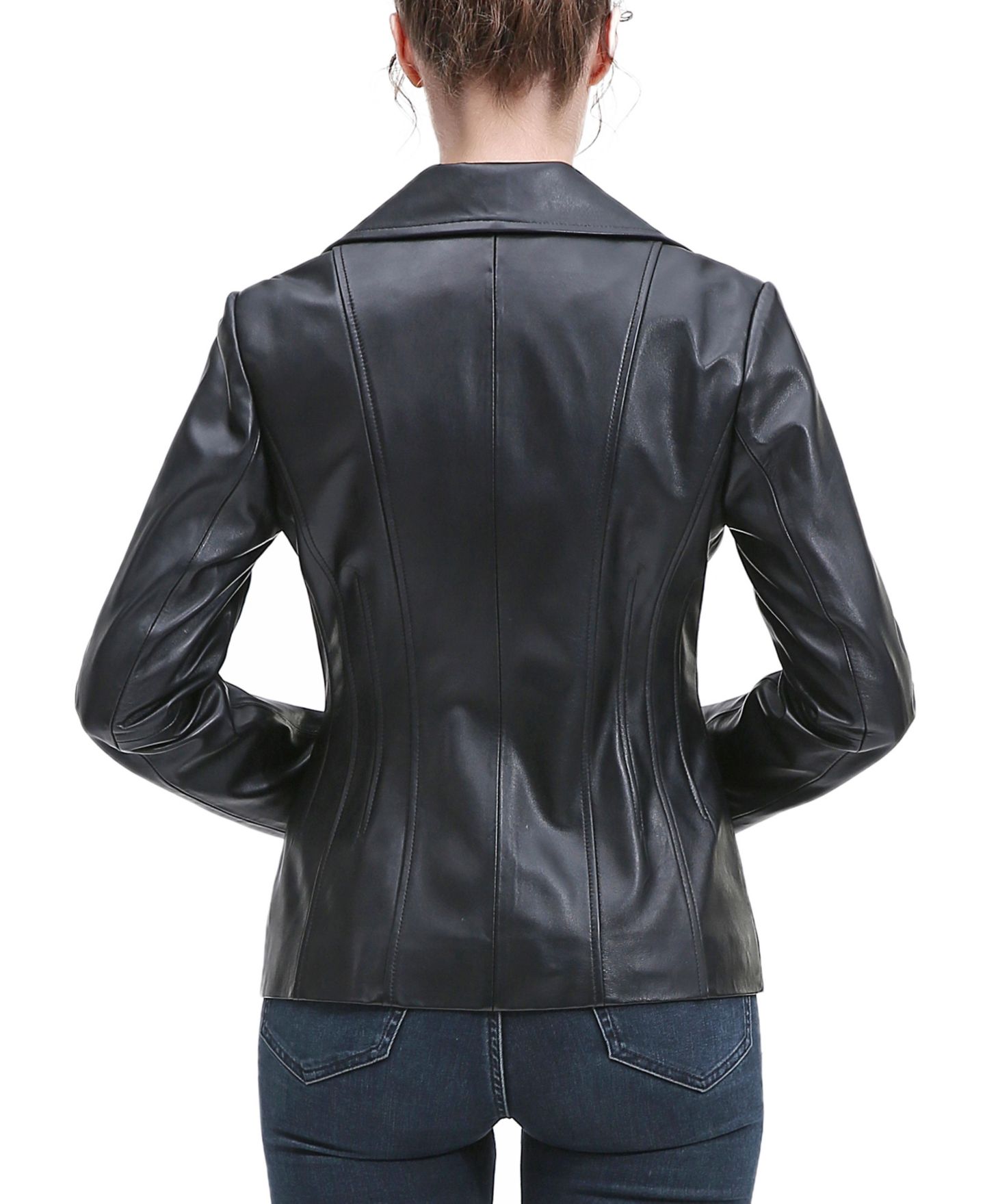 Женская куртка BGSD Ruby Moto Leather Scuba, цвет: Чёрный — фото 5