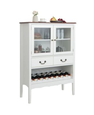 Sideboard Buffet Cabinet with 2 Tempered Glass Doors