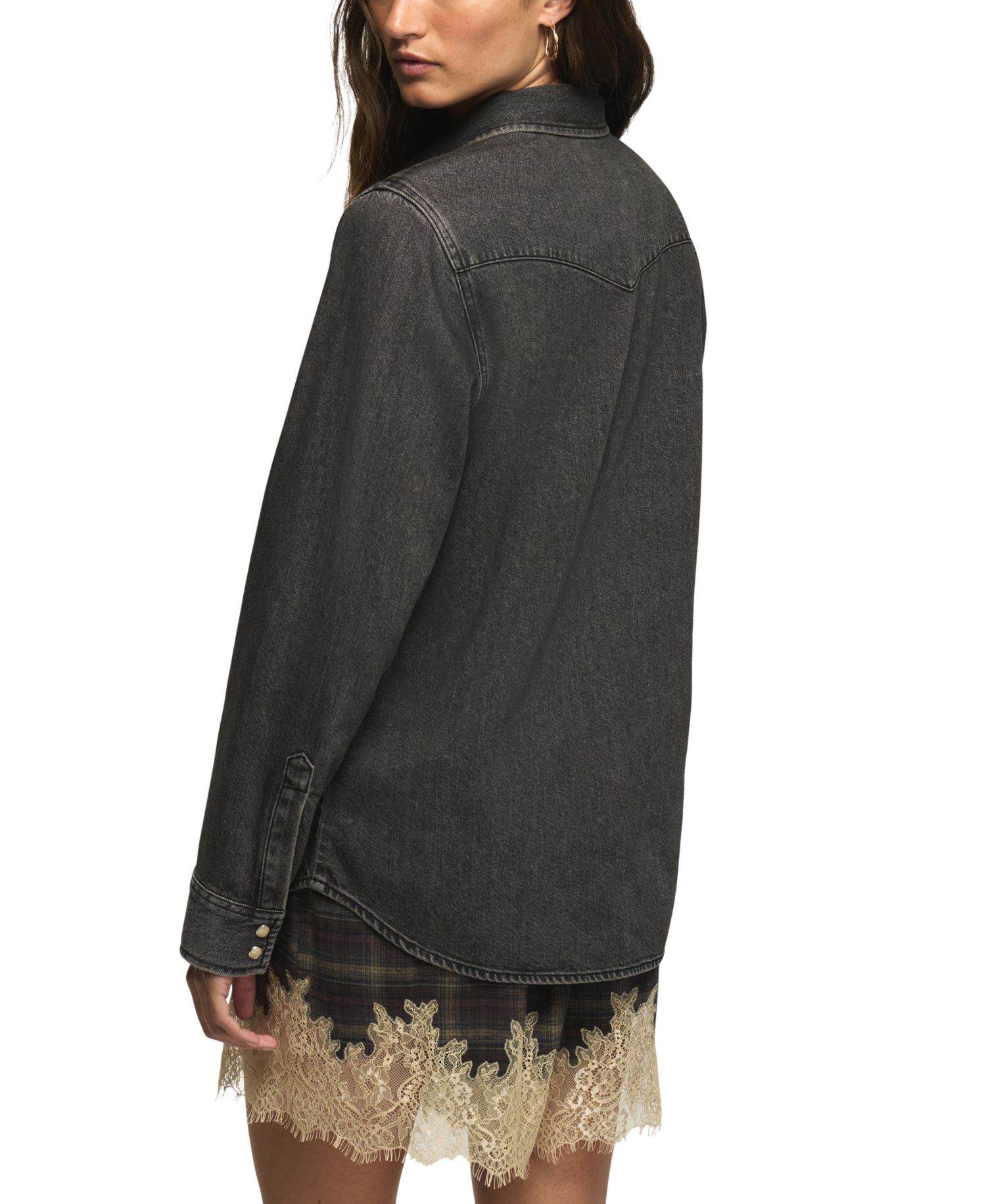 Women's Western Long-Sleeve Snap-Button Denim Shirt