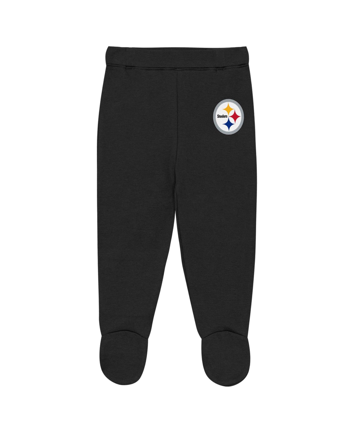 Baby Boys and Girls Heather Gray Pittsburgh Steelers Huddles & Giggles 3-Piece Pant and Hat Set