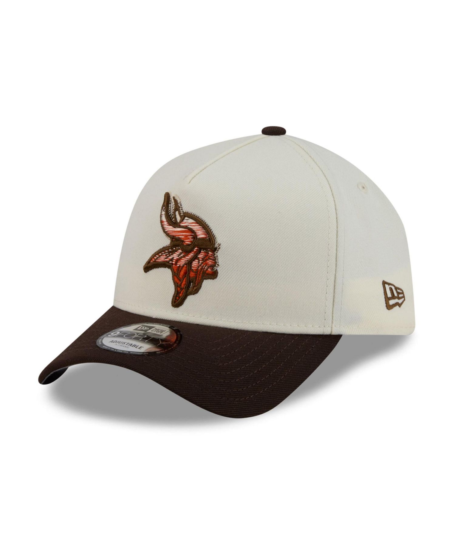 Men's Cream/Brown Minnesota Vikings Pumpkin Spice A-Frame 9FORTY Adjustable Hat