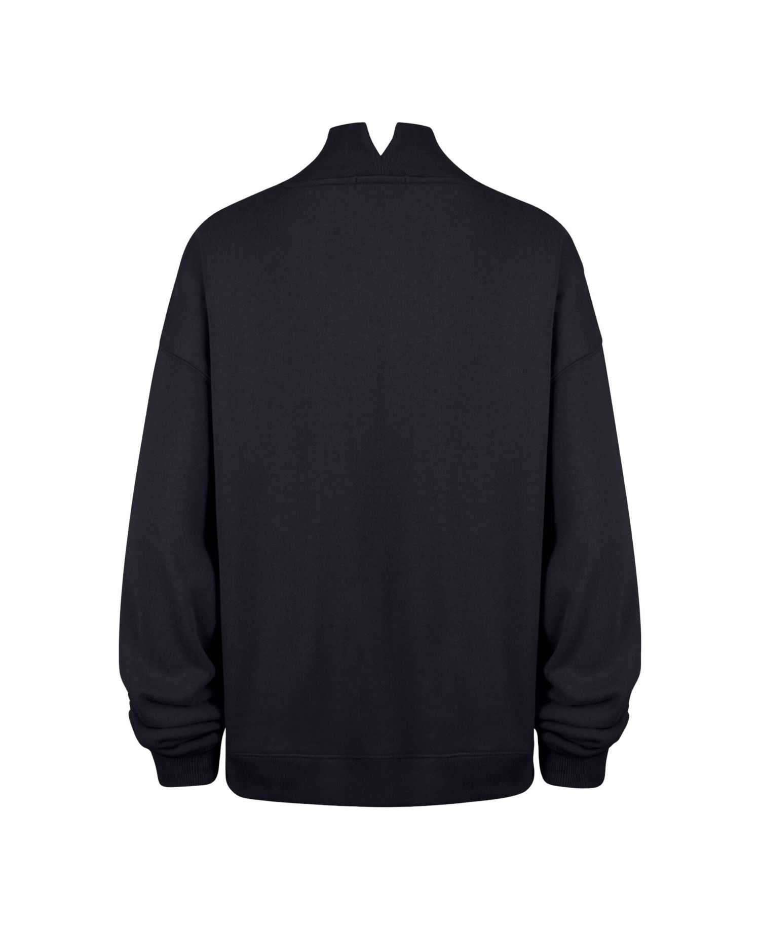 Women's '47 Navy Houston Texans Oversized Vantage Mock Neck Sweatshirt