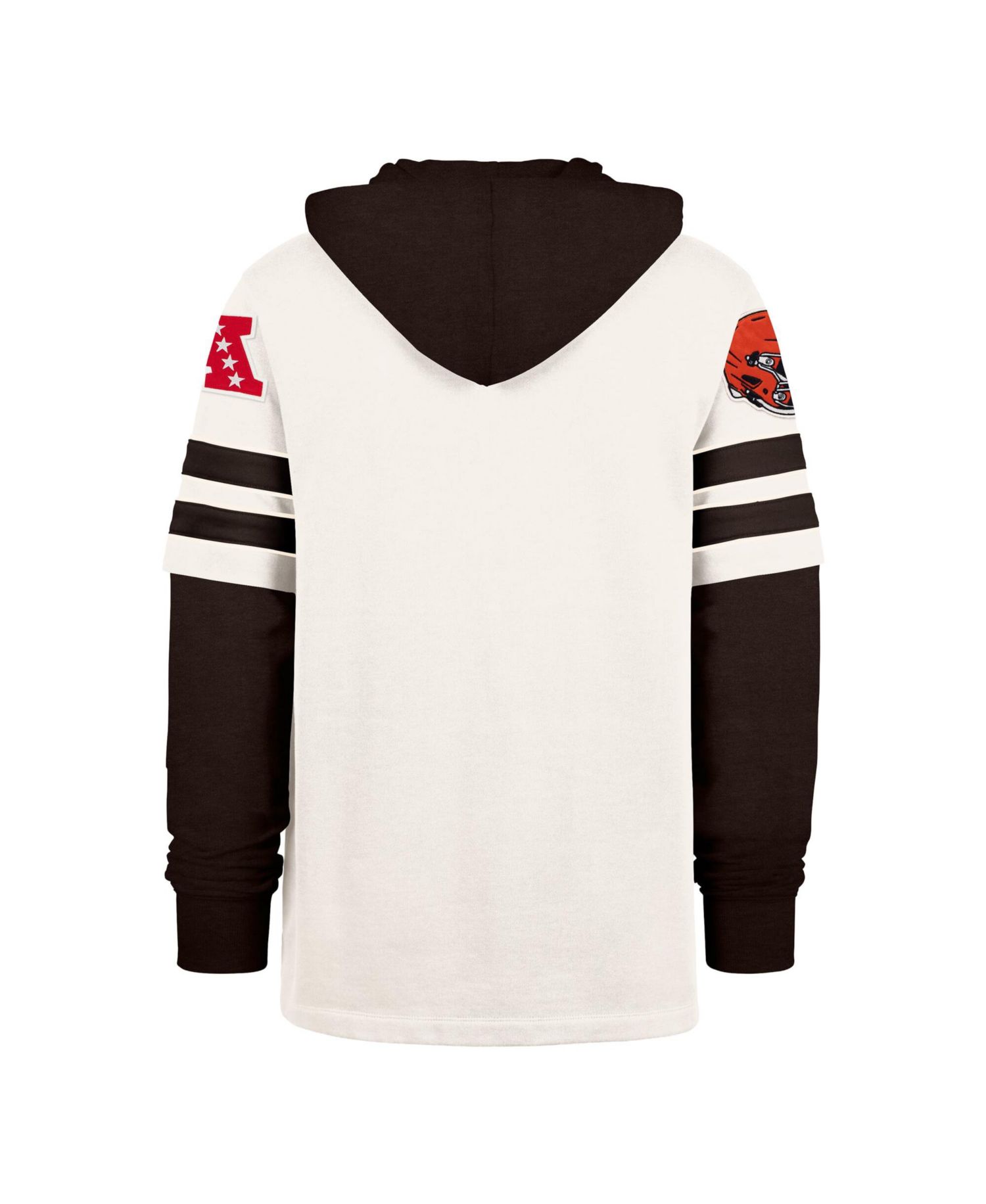 Men's '47 Cream Cleveland Browns Split Zone Cornerback Duo Lacer Hoodie