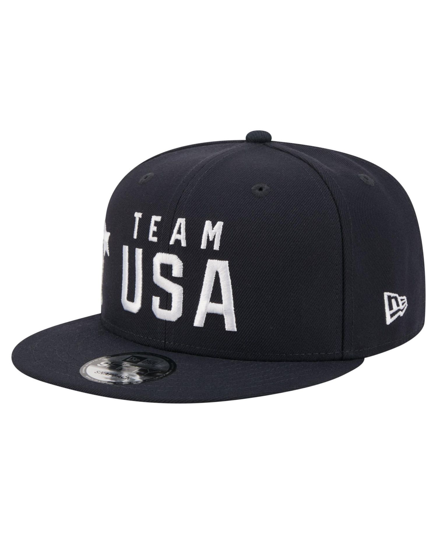 Men's and Women's Navy Team USA Country Patch 9FIFTY Snapback Hat