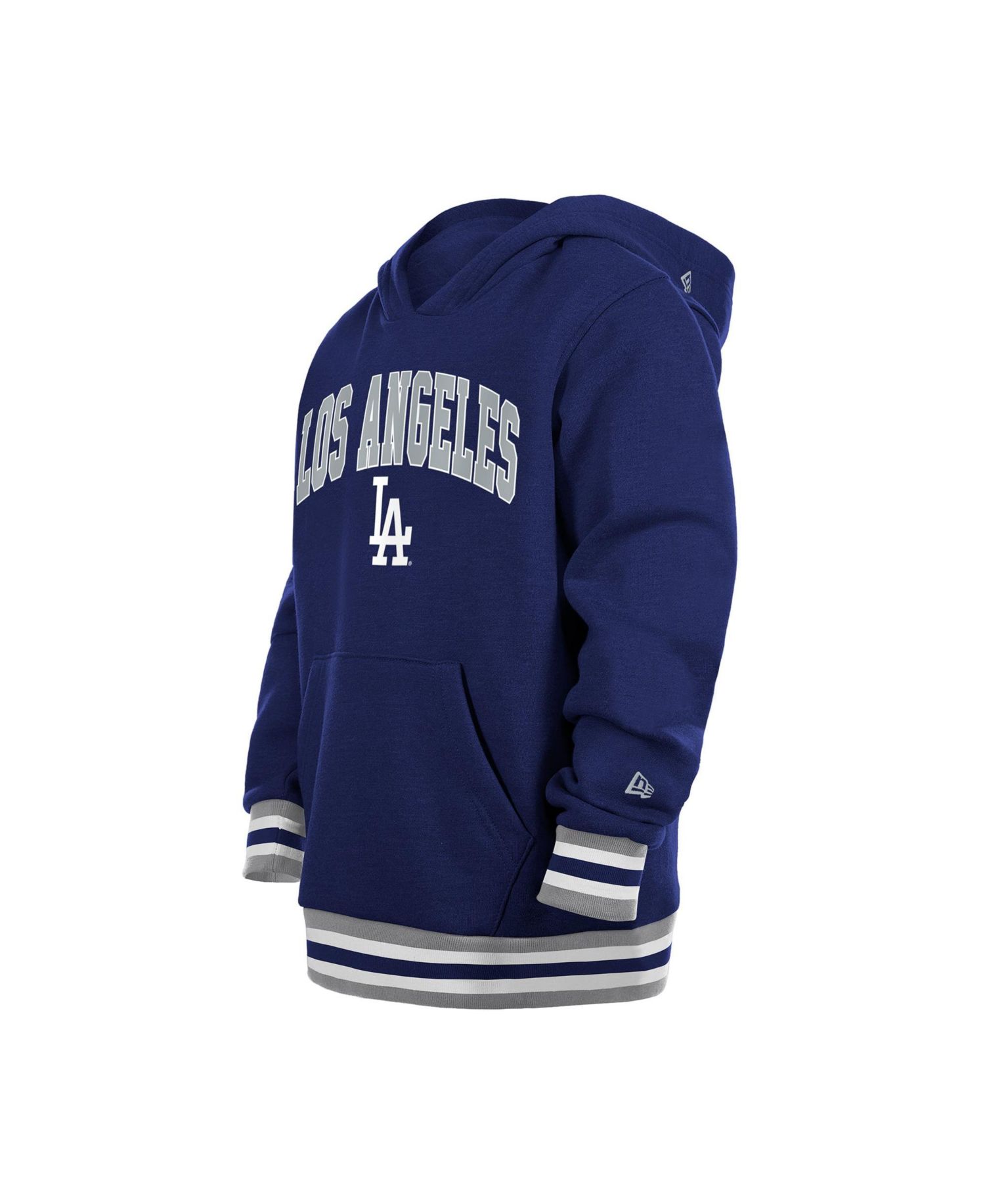 Big Boys and Girls Royal Los Angeles Dodgers Knit Trim Pullover Hoodie