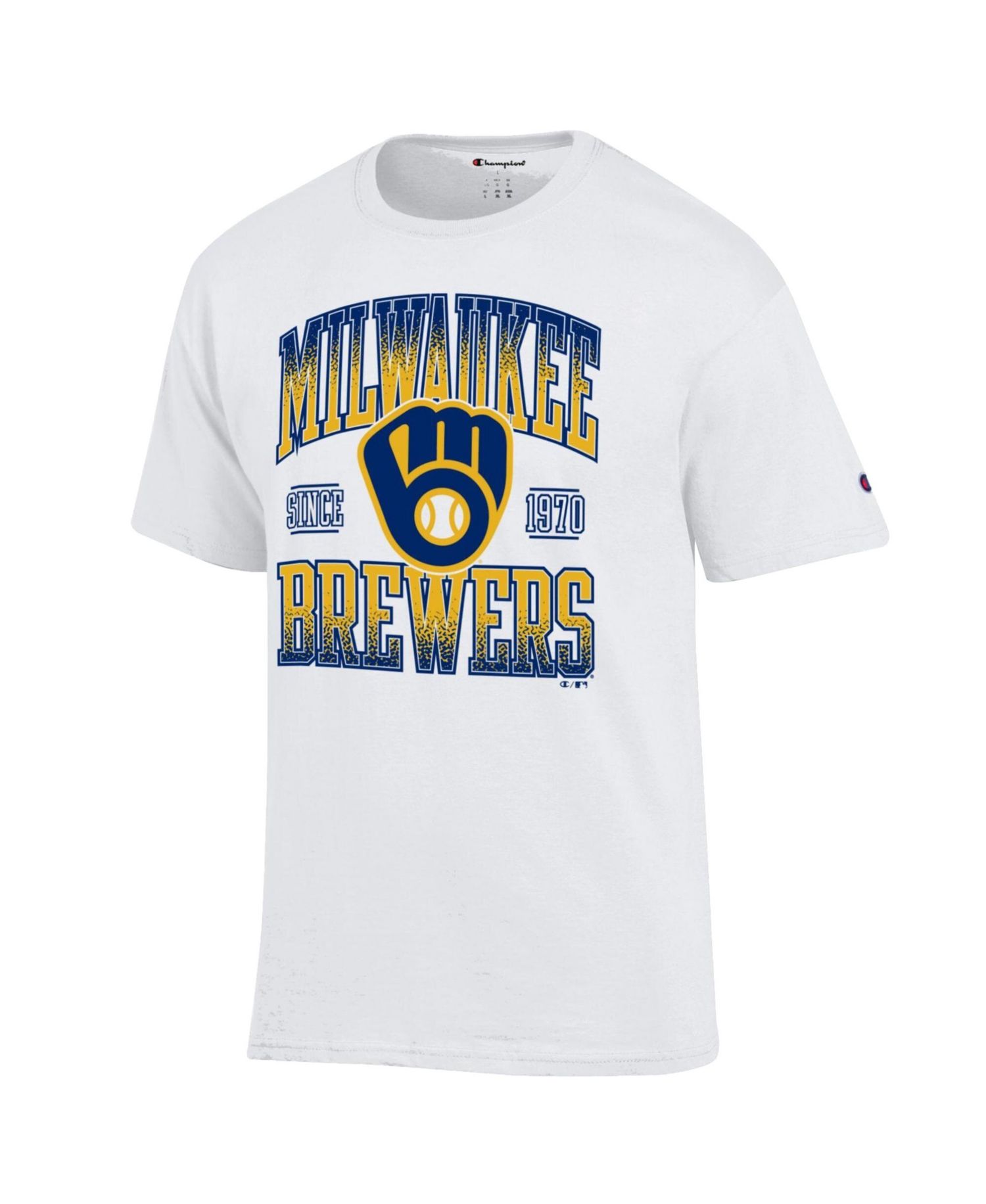 Men's White Milwaukee Brewers Team Name T-Shirt