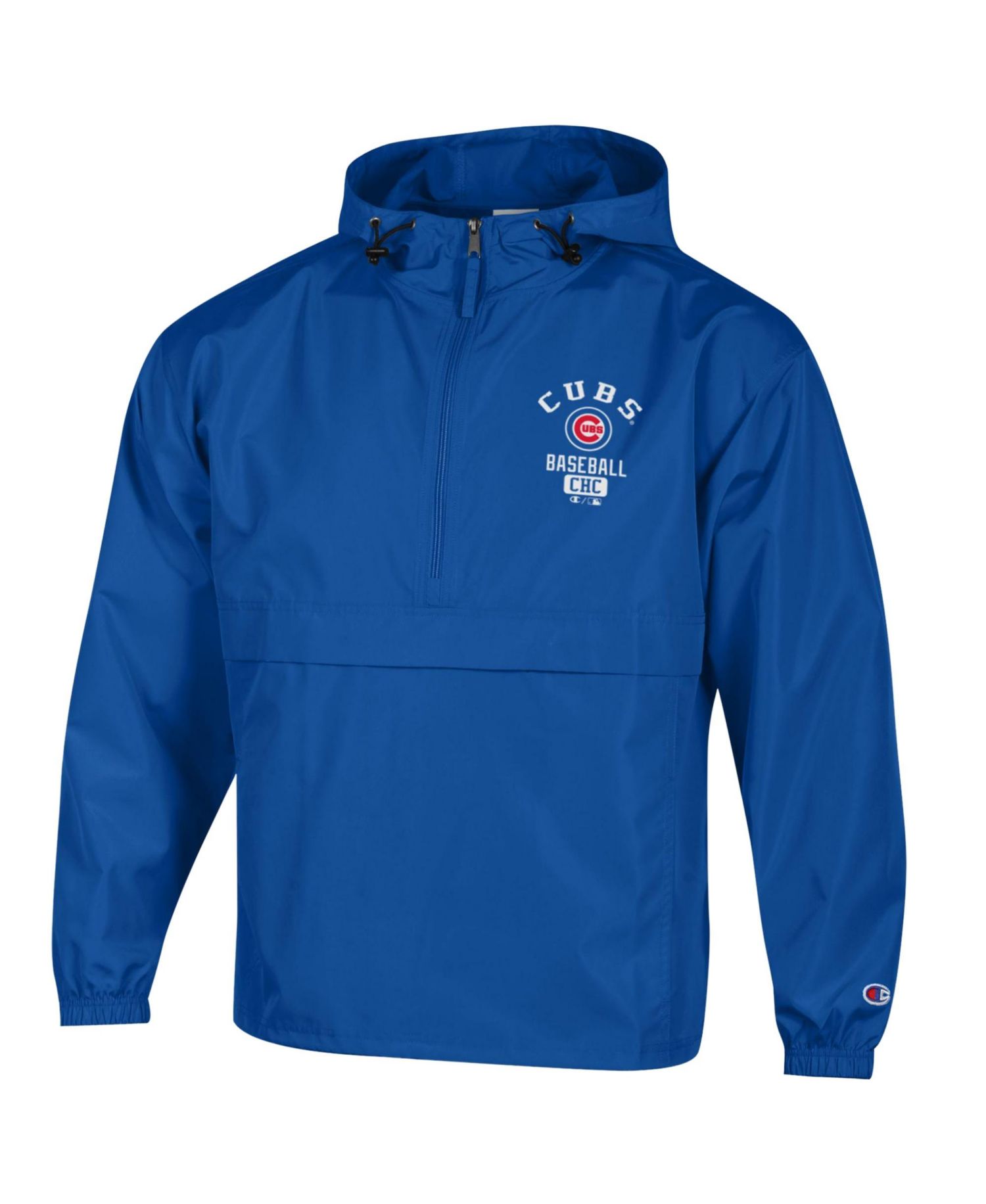 Men's Royal Chicago Cubs Packable Windbreaker Half-Zip Jacket