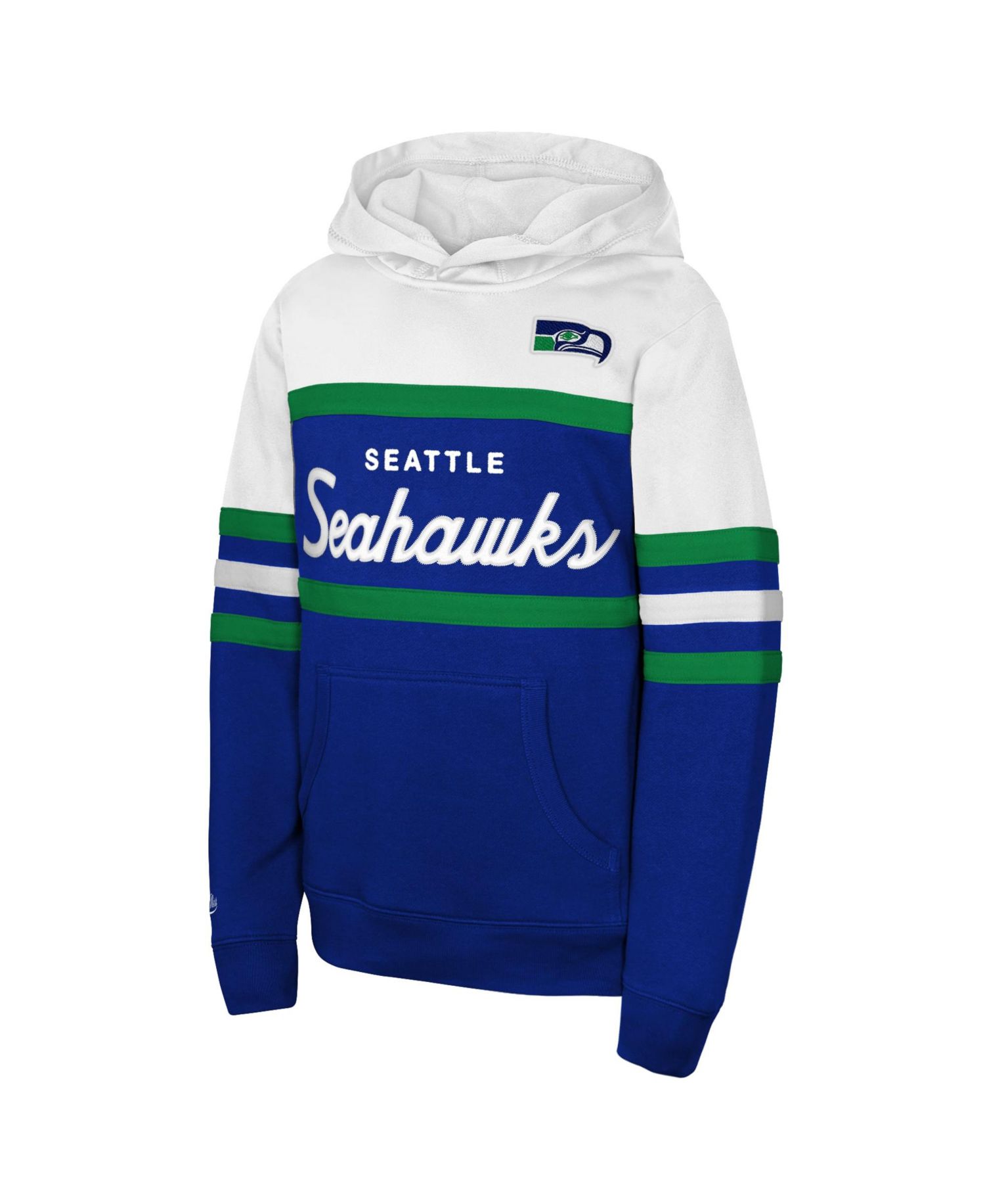 Big Boys and Girls Royal Seattle Seahawks Throwback Head Coach Hoodie