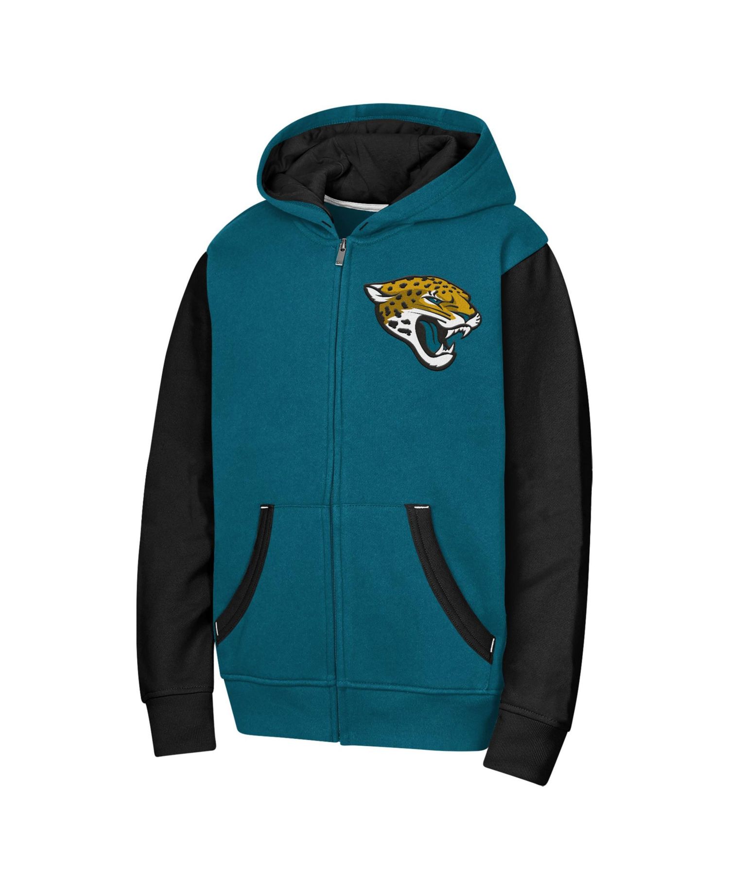 Big Boys and Girls Teal Jacksonville Jaguars Stadium Colorblock Full-Zip Hoodie