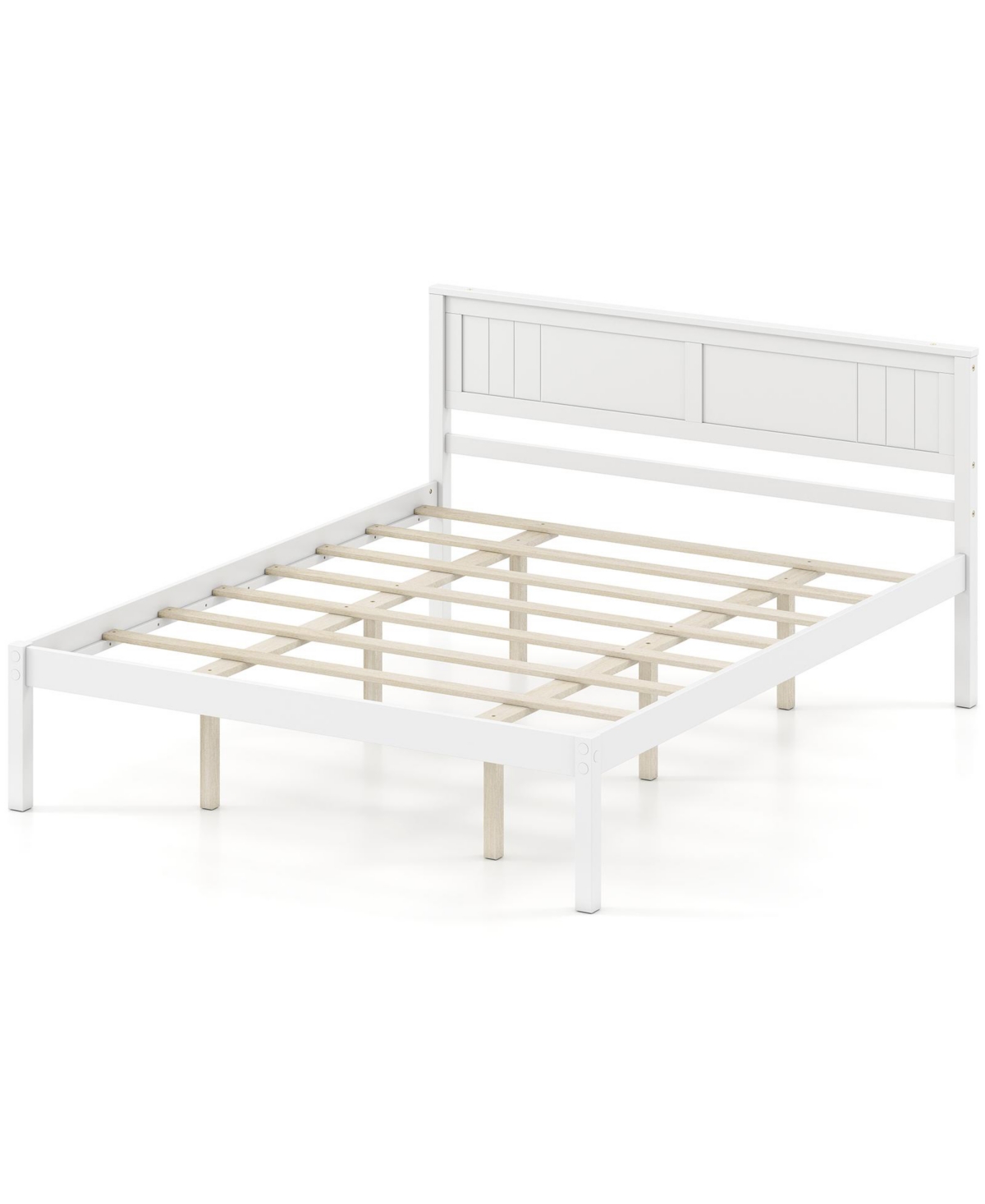 Mecale Twin Full Queen Size Sturdy Wooden Bed Frame with Headboard and Slat Support Queen Size