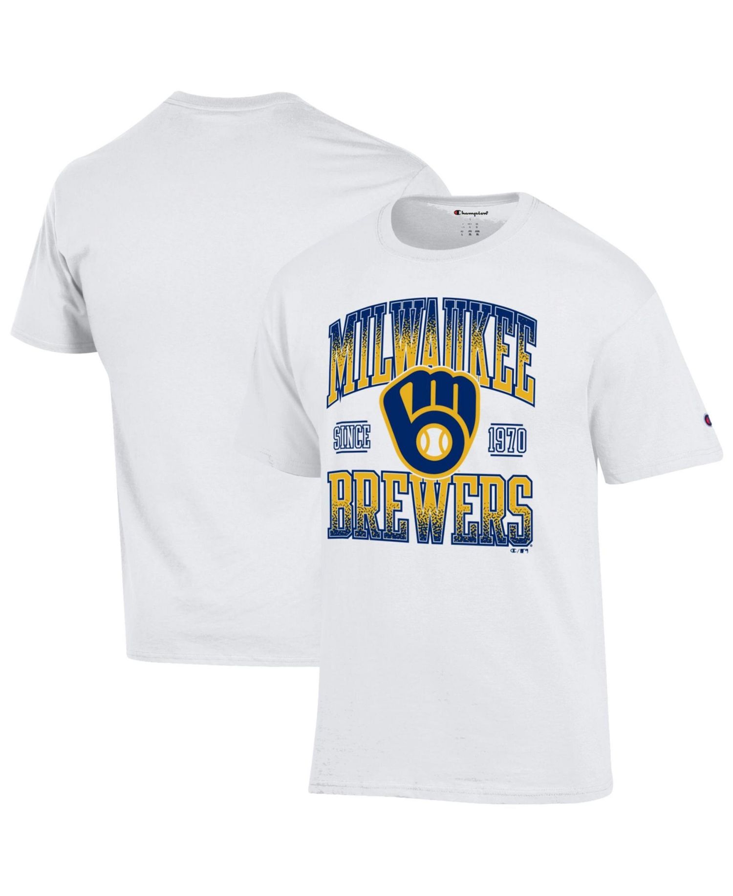 Men's White Milwaukee Brewers Team Name T-Shirt