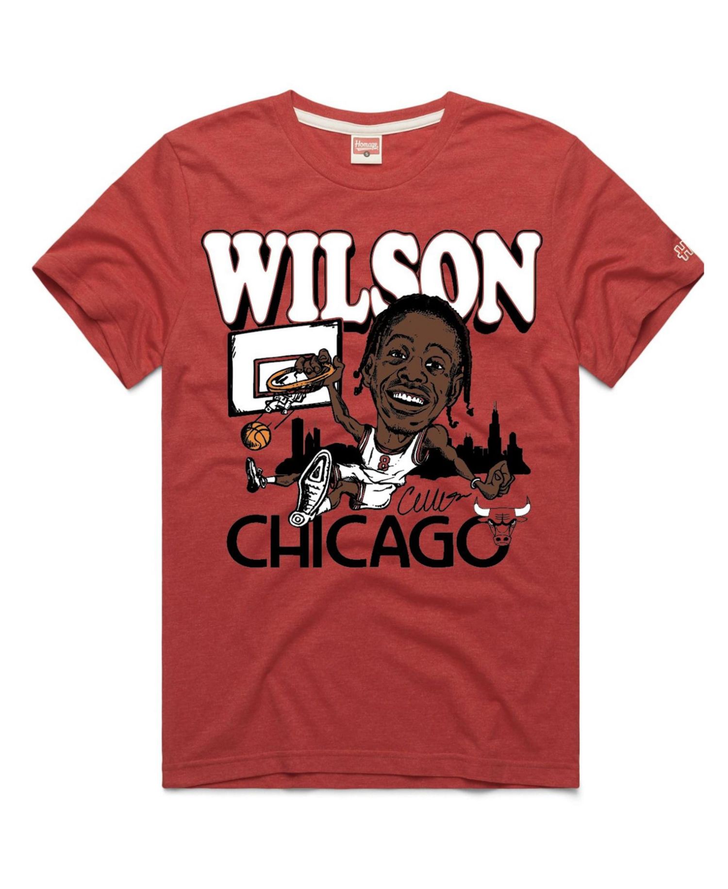Men's and Women's Caleb Wilson Red Chicago Bulls Rookie Tri-Blend T-Shirt