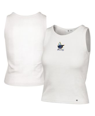 47 Brand Women's Cream Milwaukee Brewers Single Swirl Ribbed Baby Tank Top