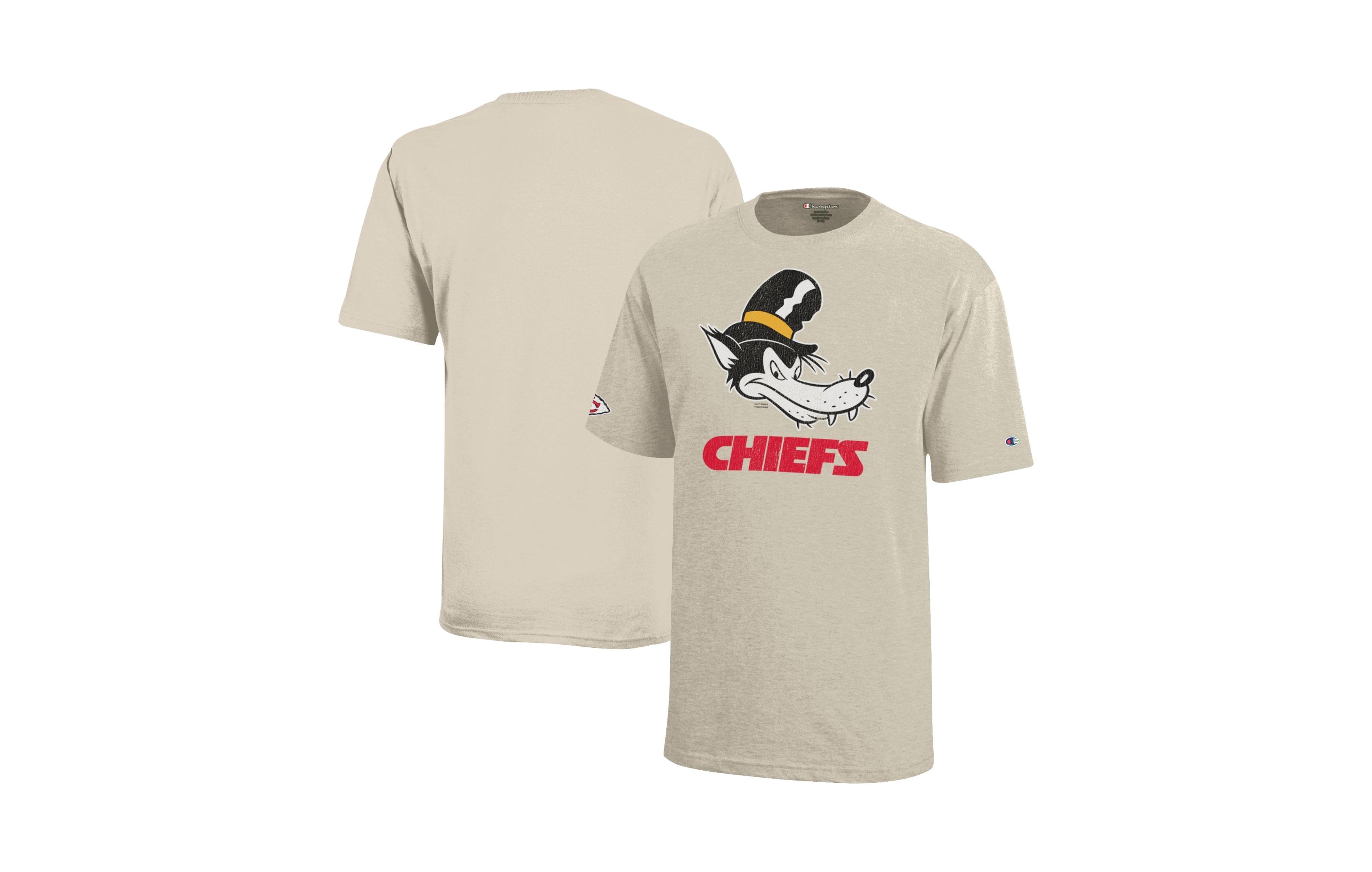 Champion Big Boys' and Girls' Disney x Oatmeal Kansas City Chiefs Bad Wolf T-Shirt
