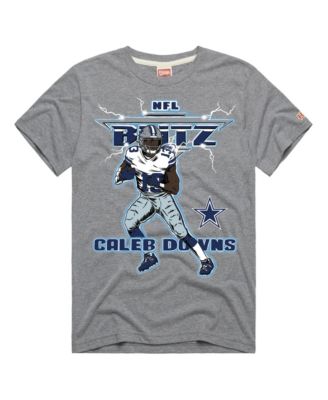 Men's and Women's Caleb Downs Gray Dallas Cowboys NFL Blitz Graphic Tri-Blend T-Shirt