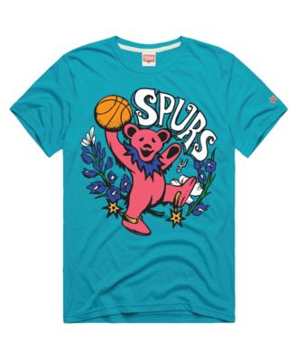 Men's and Women's Teal San Antonio Spurs x The Grateful Dead Bear Tri-Blend T-Shirt