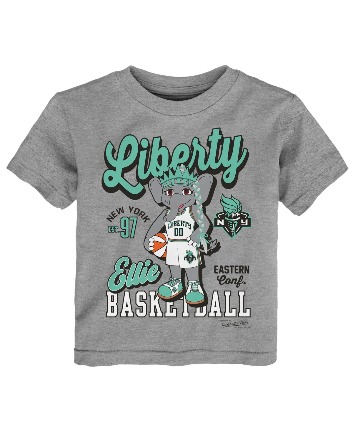 Toddler Mitchell & Ness Heather Gray New York Liberty That Girl T-Shirt