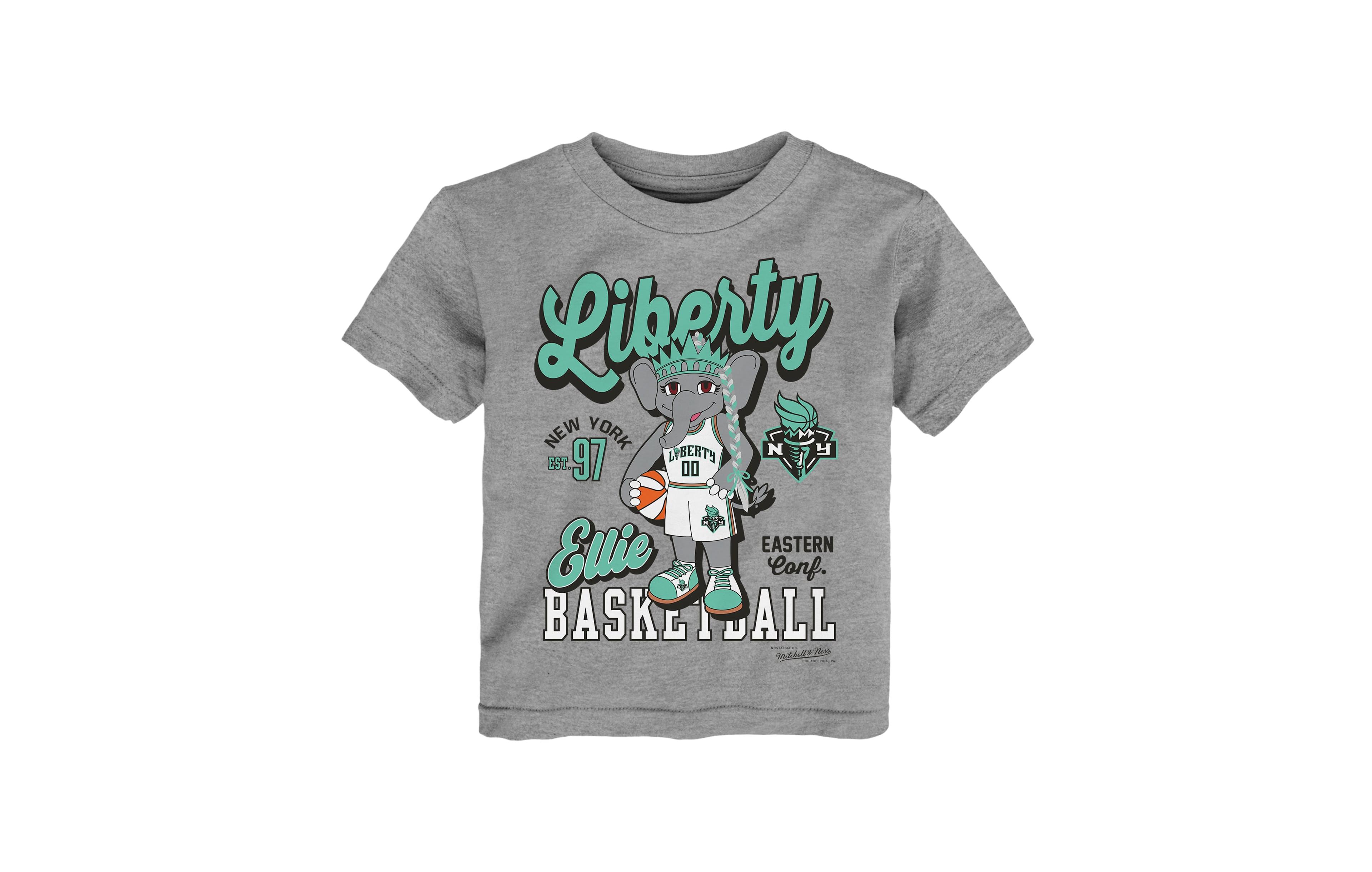 Toddler Mitchell & Ness Heather Gray New York Liberty That Girl T-Shirt